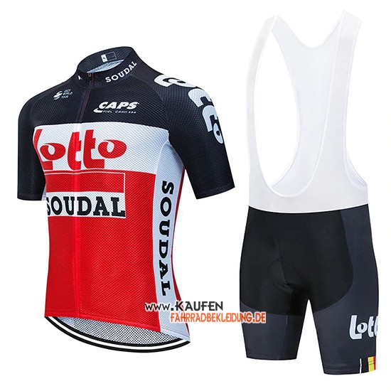 Lotto Soudal Kurzarmtrikot 2020 und Kurze Tragerhose Shwarz Rot Wei